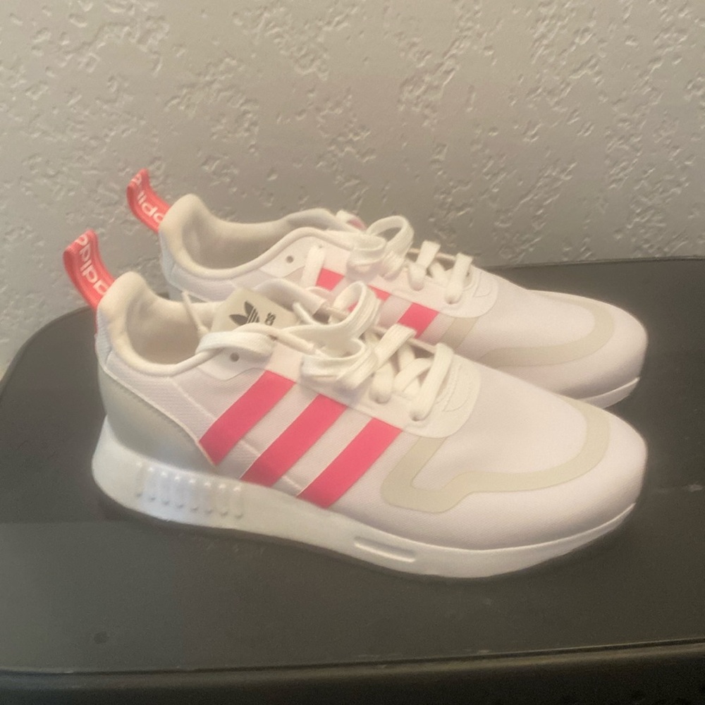 Adidas pink and white